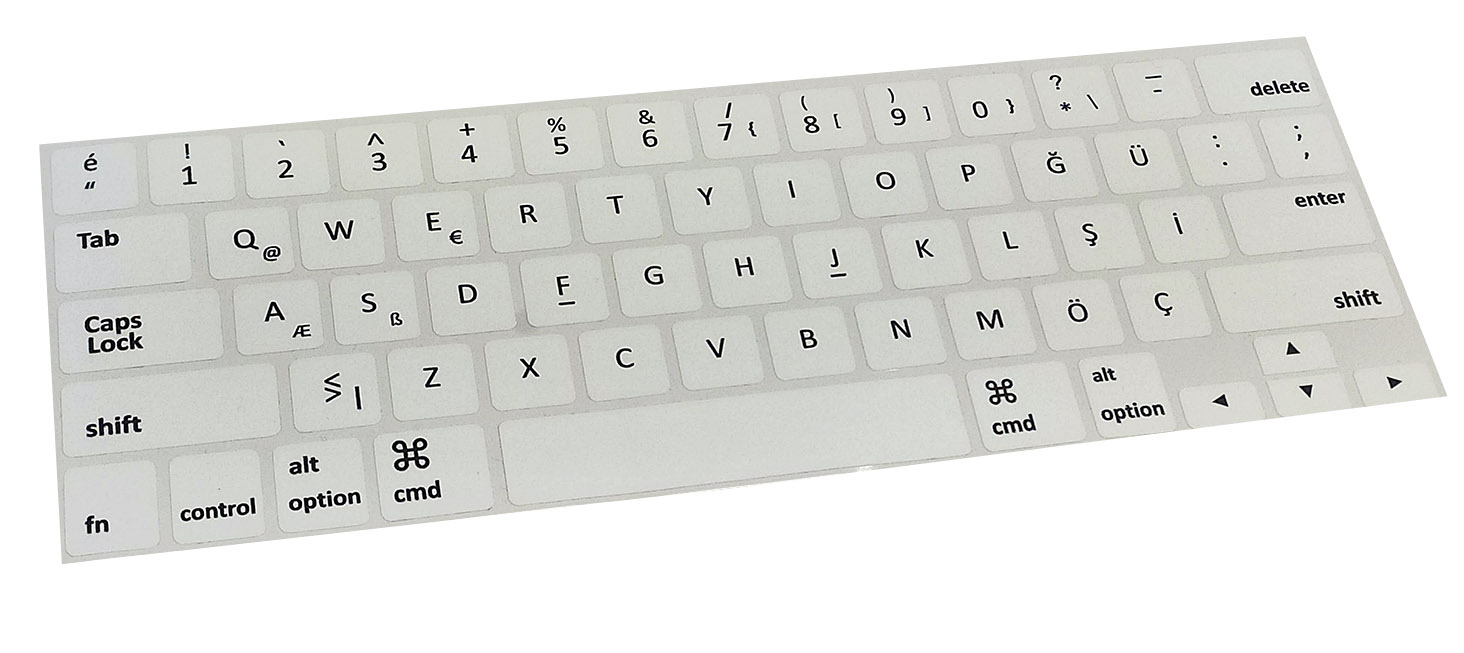 Apple Türkçe Q Klavye Etiketi Beyaz Renk